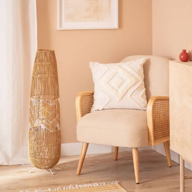 Candeeiro de Pé Papel Trançado Satie