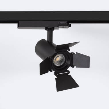 Foco Carril LED Trifásico 20W Fasano Cinema CCT Seleccionable Regulable Negro