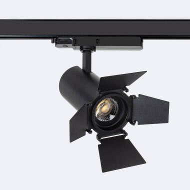 Foco Carril LED Trifásico 30W Fasano Cinema CCT Seleccionable Regulable Negro