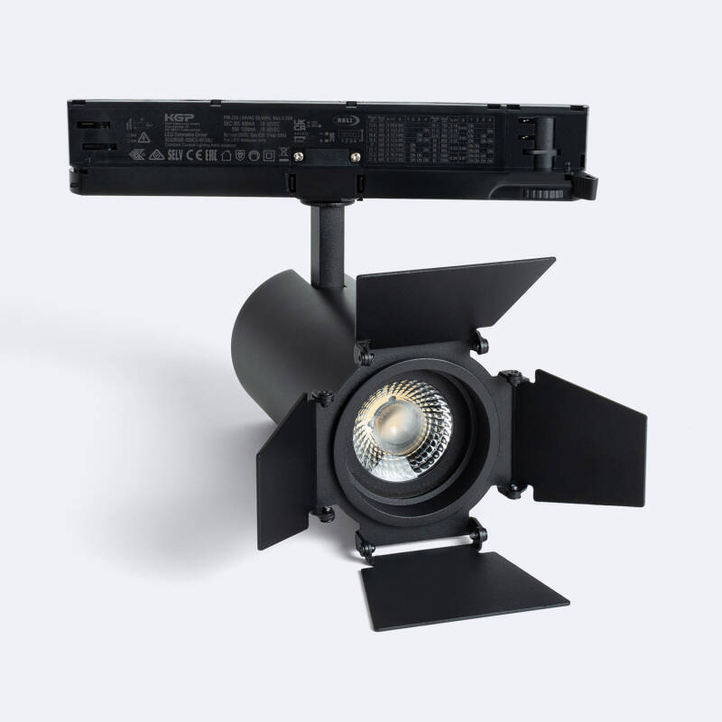 Imagen de Foco Carril LED Trifásico 30W Fasano Cinema CCT Seleccionable Regulable DALI Negro