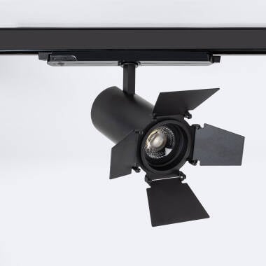 Foco Carril LED Trifásico 30W Fasano Cinema CCT Seleccionable Regulable DALI Negro