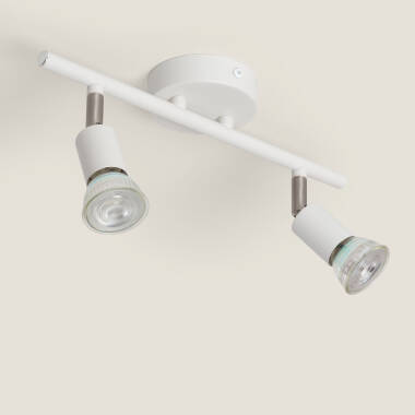 Lámpara de Techo Orientable Aluminio Oasis 2 Focos Blanco