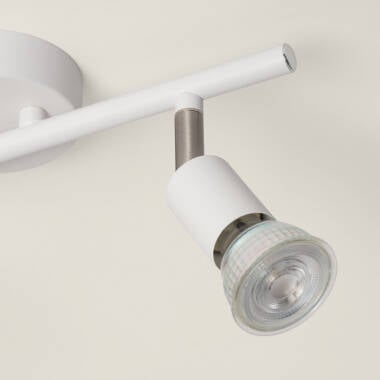 Imagem de Candeeiro de Teto Orientável  Alumínio Oasis 2 Focos Branco