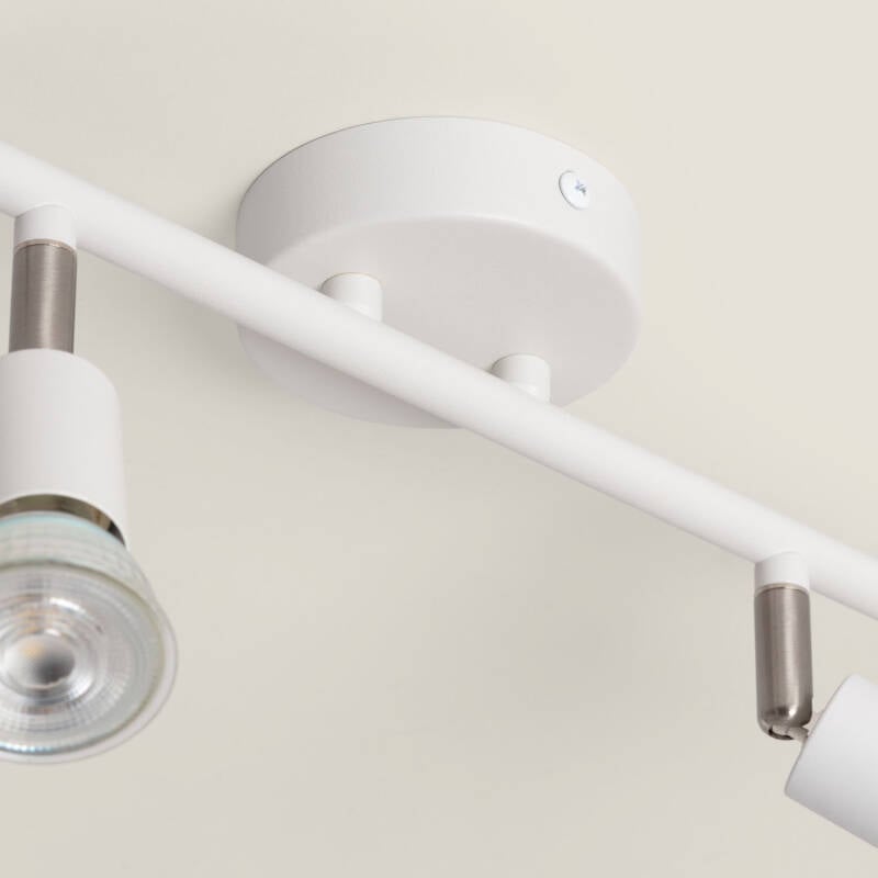 Imagem de Candeeiro de Teto Orientável  Alumínio Oasis 2 Focos Branco