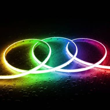 Tira LED RGB 220V WCOB 420 LED/m 15W/m SILICONE FLEX Ancho 12mm IP65 Corte 50cm a Medida