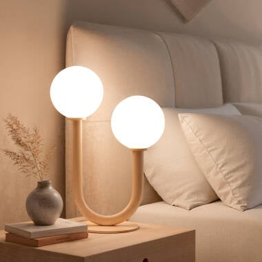 Lámpara de Mesa Metal y Cristal Zeina