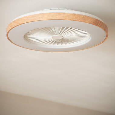 Ventoinha de Teto Silenciosa Dhalia Madeira 58cm Motor DC