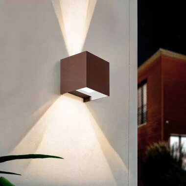 Aplique de Parede Exterior LED 10W Alumínio Iluminação Dupla Cara CCT Seleccionável Iridix