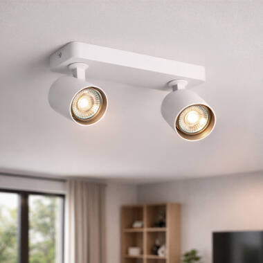 Imagen de Lámpara de Techo Orientable Aluminio Cora 2 Focos Blanco