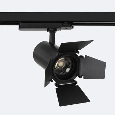 Foco Carril LED Trifásico 40W Fasano Cinema Regulable Negro