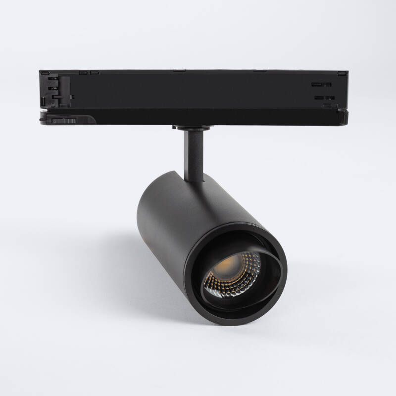 Imagem de Foco Carril LED Trifásico 30W Fasano Cilíndrico Bisel CCT Seleccionável Regulável DALI Preto