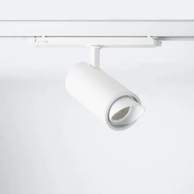 Foco Carril LED Trifásico 30W Fasano Cilindro Bisel CCT Seleccionable Regulable DALI Blanco