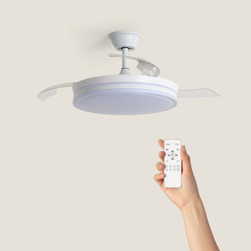 Imagen de Ventilador de Techo con luz Silencioso DC aspas retráctiles Dalori Evo