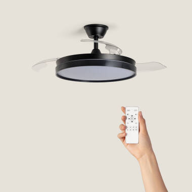 Ventoinha de teto com luz silenciosa DC com pás retráteis Kaios