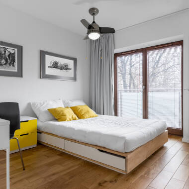 Imagem de Ventoinha de teto LED preta 66 cm moderna