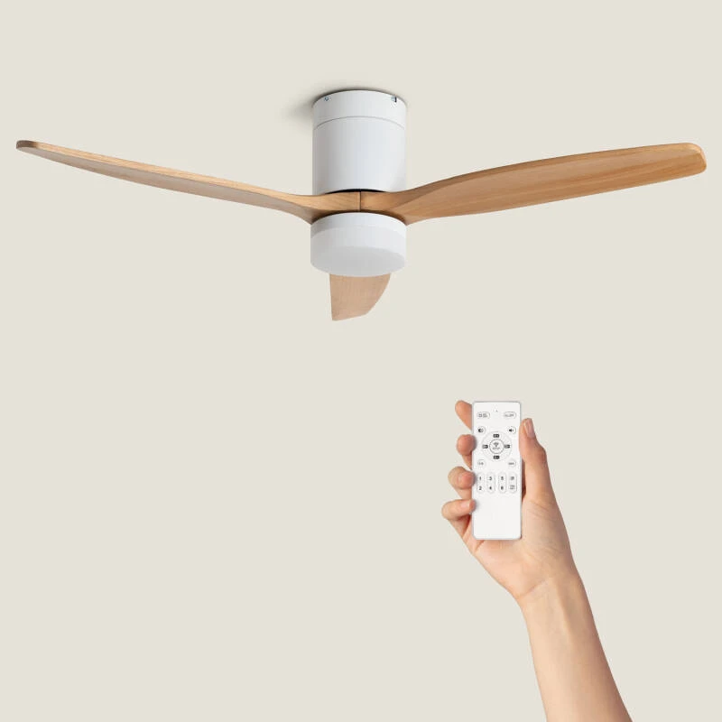 Imagen de Ventilador de Techo con luz Silencioso DC aspas de madera Leros