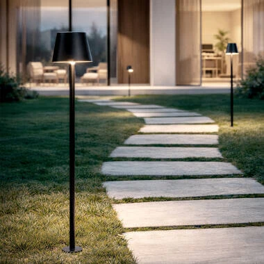 Baliza LED 3W para Exterior Batería USB Recargable Aluminio con Pincho 80cm Anisa