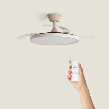 Ventilador de Techo con luz Silencioso DC aspas retráctiles Kleon