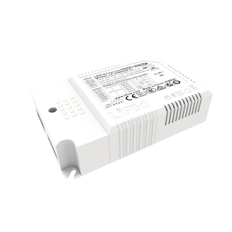 Imagen de Driver LIFUD Regulable DALI 1-10V 220-240V No Flicker Salida 25-42V 550-1050mA 20W-60W LF-GSD040YC