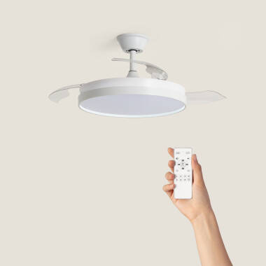 Ventoinha de teto com luz silenciosa DC com pás retráteis Kaios