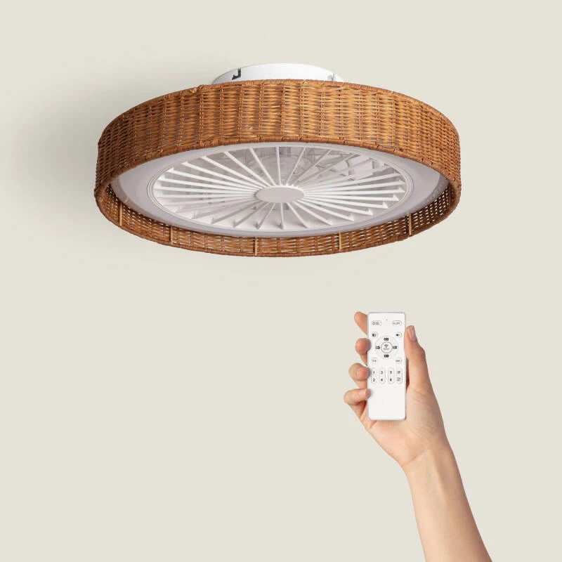 Imagen de Ventilador de Techo con luz Silencioso DC Ratán Nala