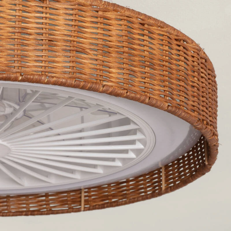 Imagen de Ventilador de Techo con luz Silencioso DC Ratán Nala