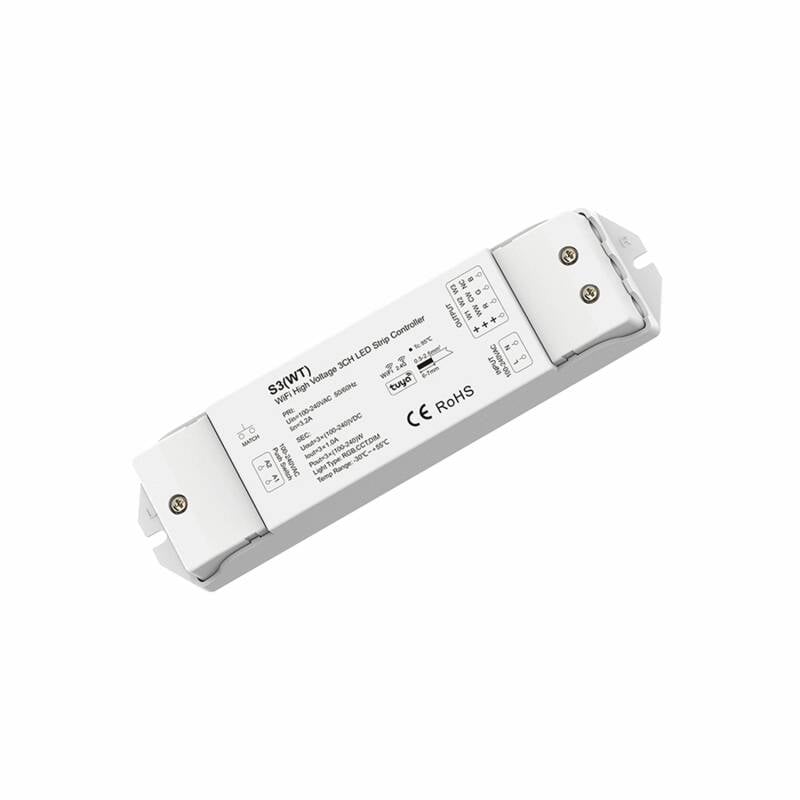 Imagem de Controlador Wi-Fi para Fita LED 220 V Monocromática/CCT/RGB SKYDANCE S3(WT) Compatível com Botão e Comando RF