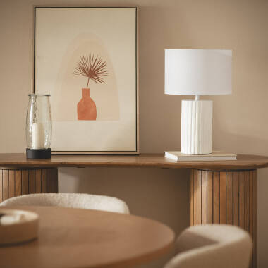 Imagen de Lámpara de Mesa Resina y Lino Agate