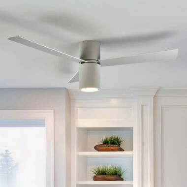 Ventoinha de Teto Formentera Cinza Lâminas Reversíveis 132cm Motor AC LEDS-C4 30-4393-N3-M1