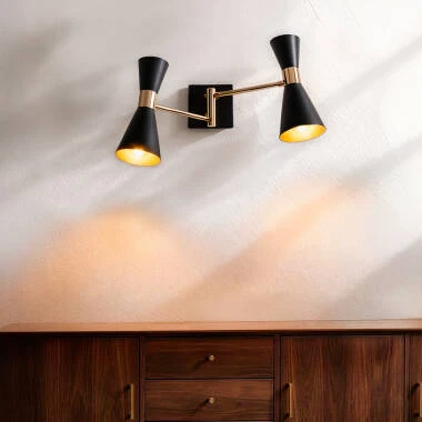 Candeeiro de Parede Orientável Metal 2 Focos Jigger