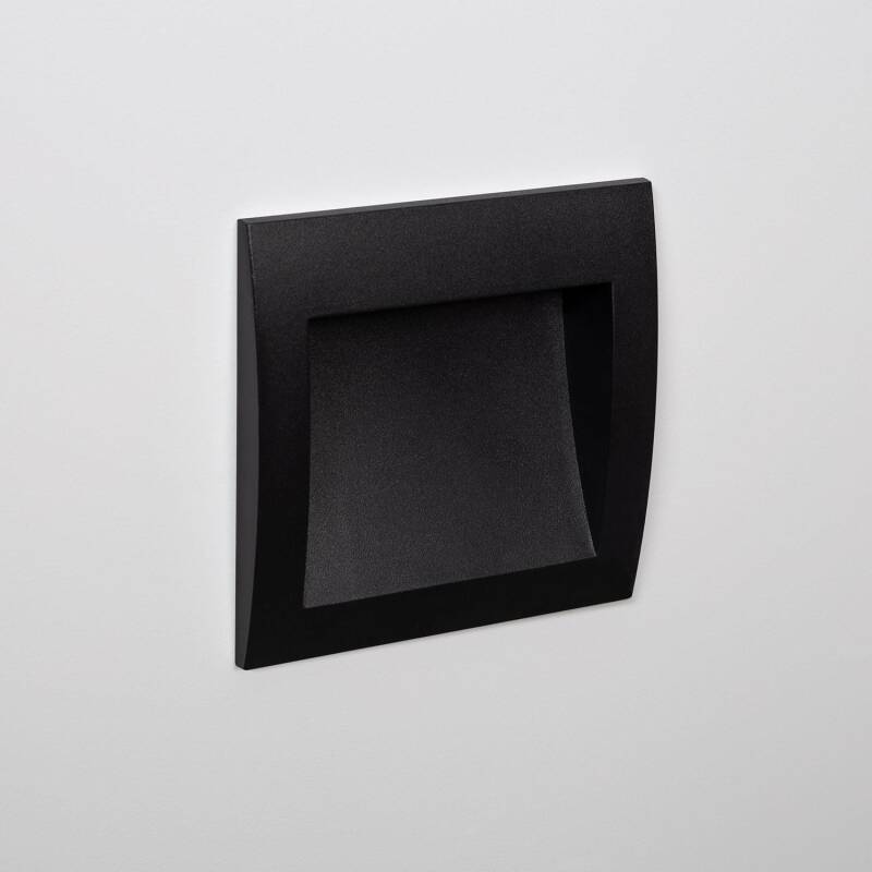 Imagen de Baliza Exterior LED 4W Empotrable Pared Cuadrado Negro Natt