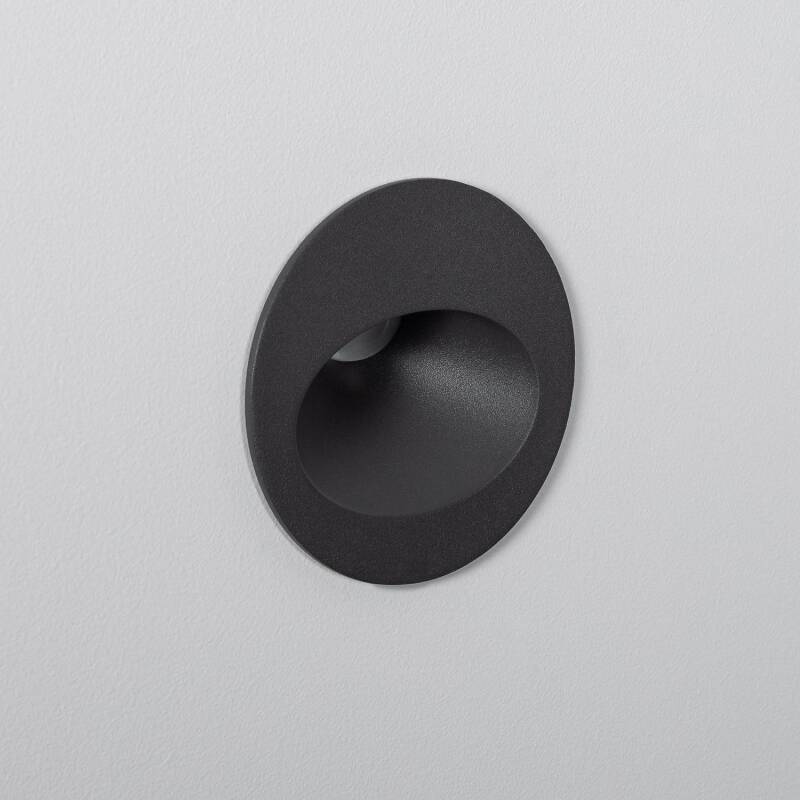 Imagen de Baliza Exterior LED 3W Empotrable Pared Circular Gris Coney