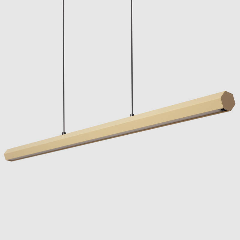 Imagem de 	Candeeiro Suspenso Linear LED 42W Alumínio CCT Iluminação Dupla Cara Funky Kool