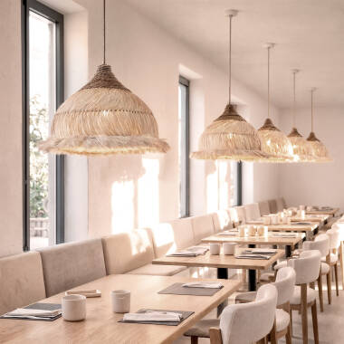 Lámpara Colgante Ratán y Ramio Kempo Kulu ILUZZIA