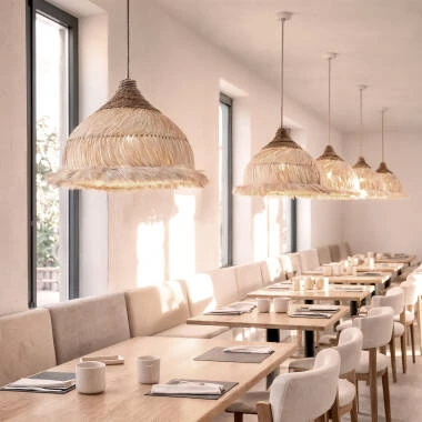 Imagen de Lámpara Colgante Ratán y Ramio Kempo Kulu ILUZZIA