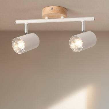 Imagen de Lámpara de Techo Orientable Madera 2 Focos Olmo