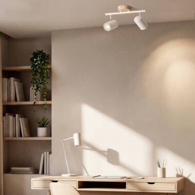 Imagen de Lámpara de Techo Orientable Madera 2 Focos Olmo