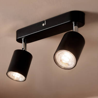 Imagem de Candeeiro de Teto Orientável Metal 2 Focos Albus Black Large 