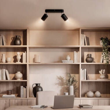 Imagem de Candeeiro de Teto Orientável Metal 2 Focos Albus Black Large 