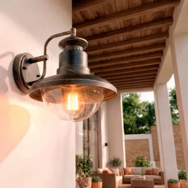 Candeeiro de Parede Exterior de Metal Zolara