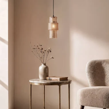 Imagen de Lámpara Colgante Metal y Cristal Berila