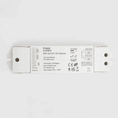 Regulador LED WIFI 0/1-10V 2 Canales Monocolor/CCT SKYDANCE L2(WT) Compatible con Pulsador y Mando RF