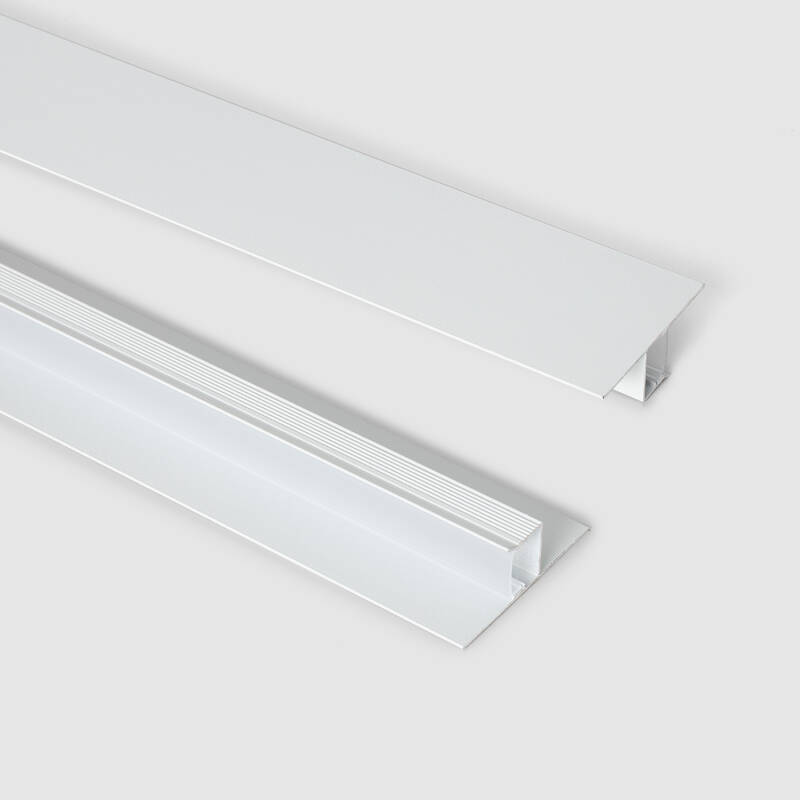 Imagem de Perfil de Alumínio Integração em Parede/Teto para Fita LED até 15 mm com Tampa Contínua