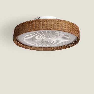 Ventilador de Techo con luz Silencioso DC Ratán Nara