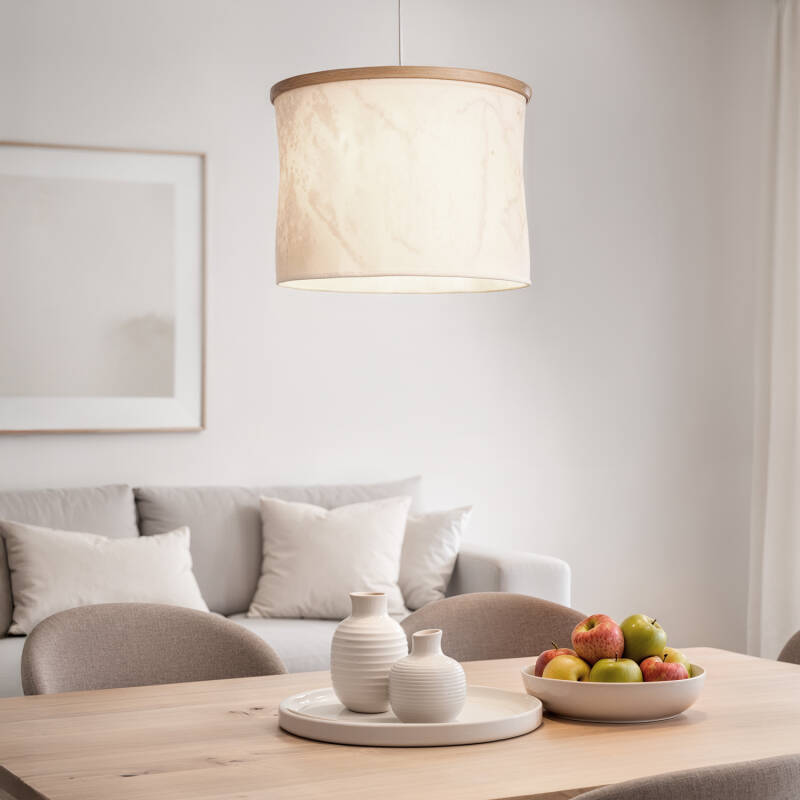 Imagen de [SK] Lámpara Colgante Bambú y Tela Noah