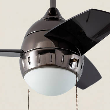 Imagem de Ventoinha de teto LED preta 66 cm moderna