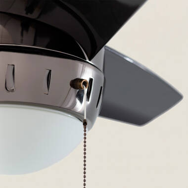 Imagem de Ventoinha de teto LED preta 66 cm moderna