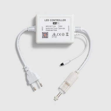 Controlador Regulador WiFi para Tira LED Monocolor 220V Ancho 12mm con Mando RF
