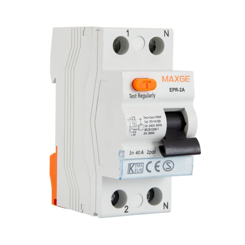 Imagen de Interruptor Diferencial Industrial Superinmunizado 2P 30mA 25-63A 10kA Clase A MAXGE 