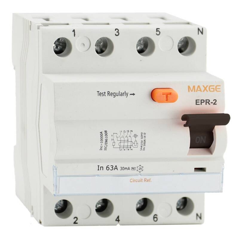 Imagen de Interruptor Diferencial Industrial Superinmunizado 2P 30mA 25-63A 10kA Clase A MAXGE 